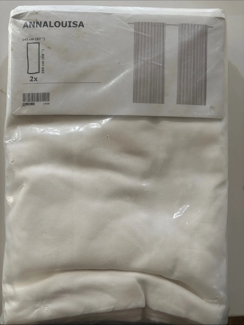 IKEA ANNALOUISA white Curtain Panels - 2 Pack